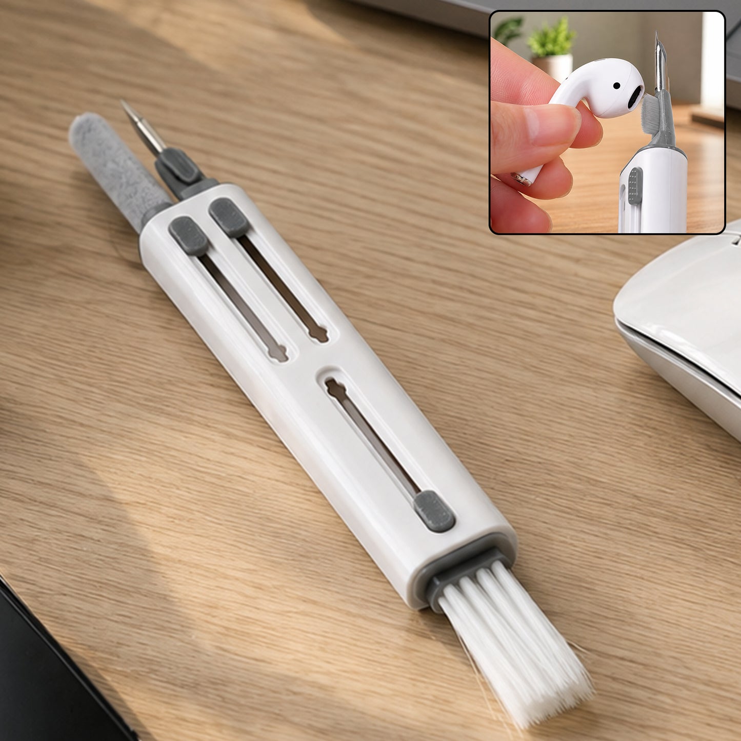 Three in one multifunction cleaning pen brush