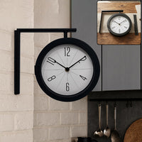 Double Sided Wall Clock for Office Round Station Style Clock (1 Pc)