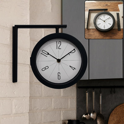 Double Sided Wall Clock for Office Round Station Style Clock (1 Pc)
