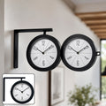 2 in 1 Modern Round Double Sided Railway Station, Vintage station Wall Clock for Home Décor (1 Pc)
