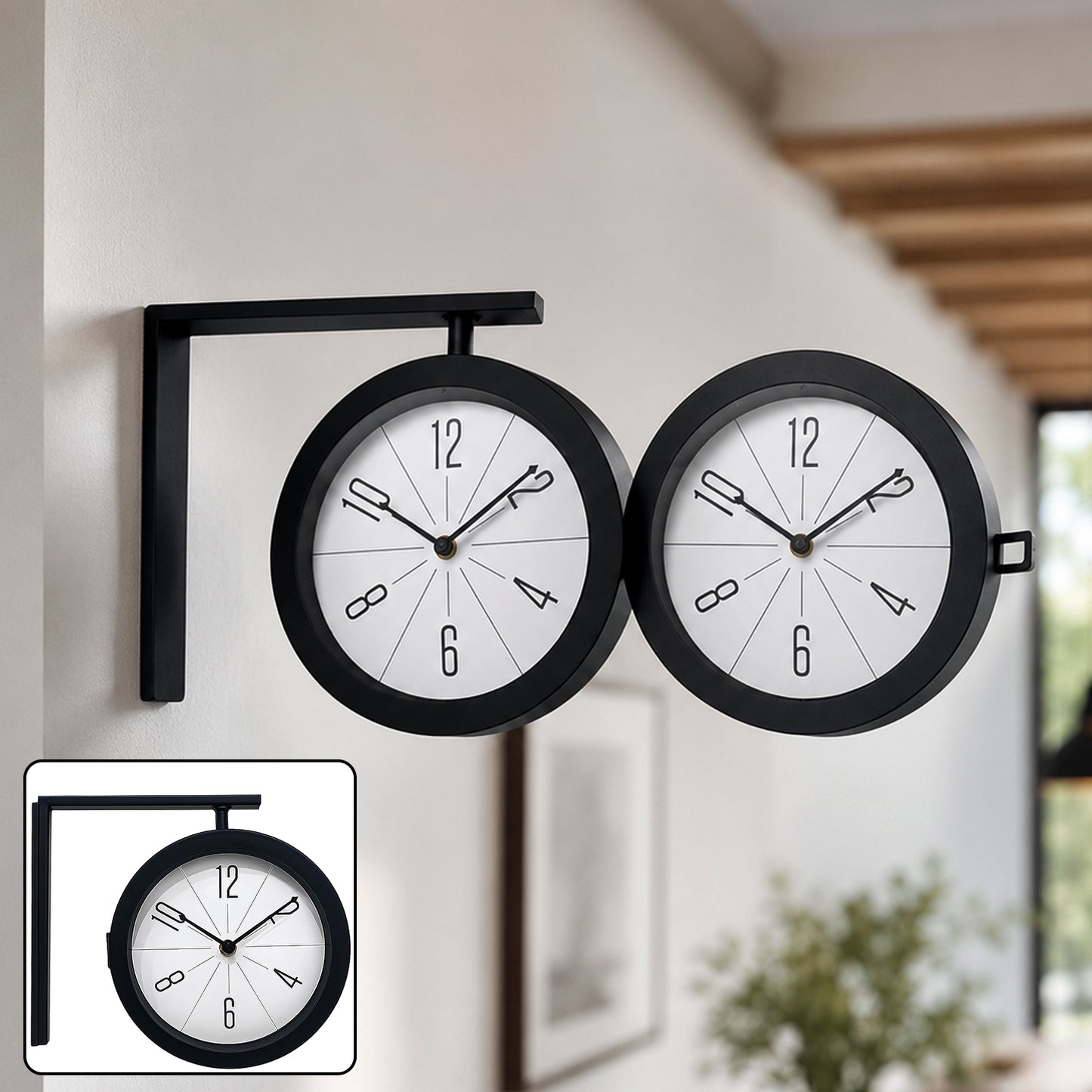 Two sided wall clock lifestyle image