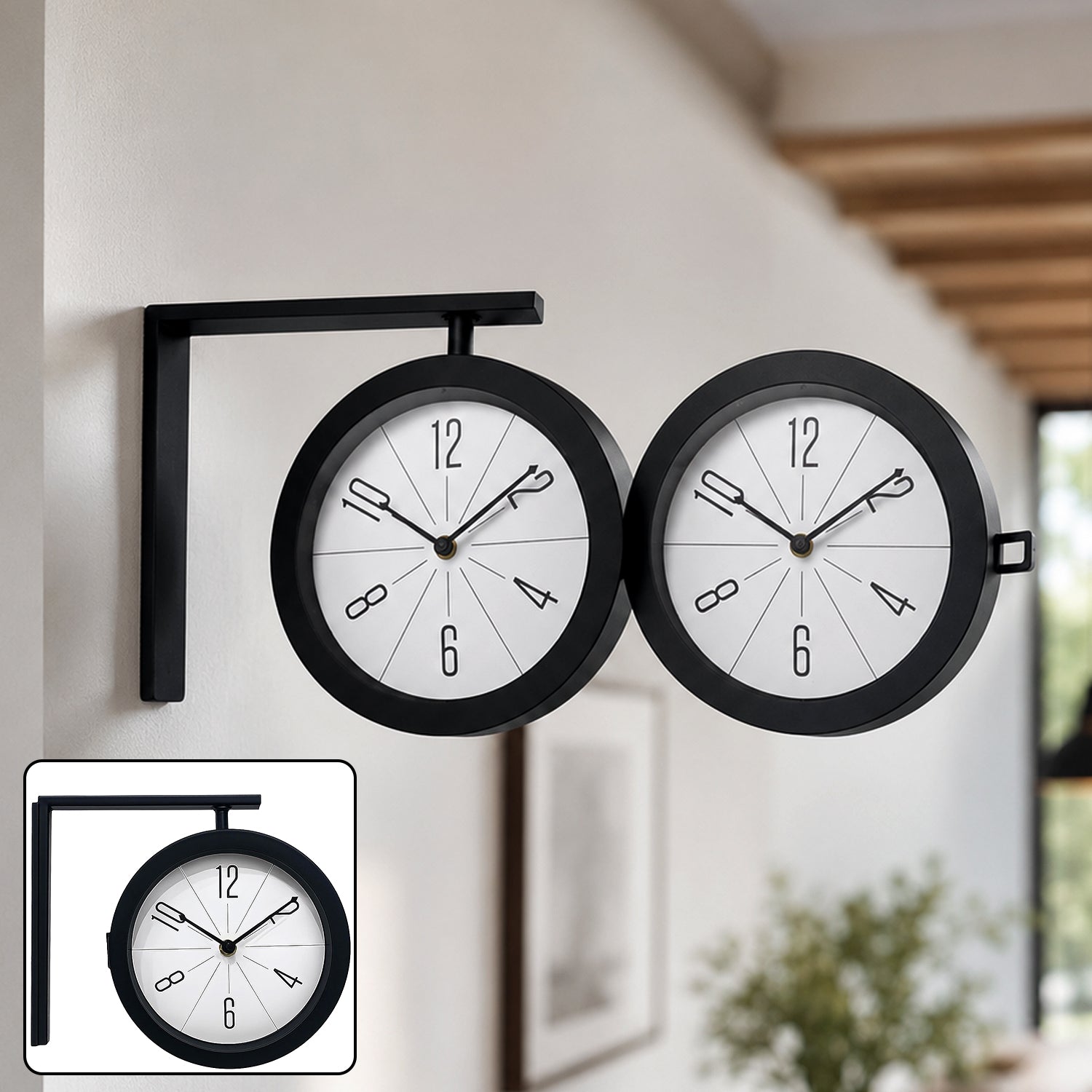 Two sided wall clock lifestyle image