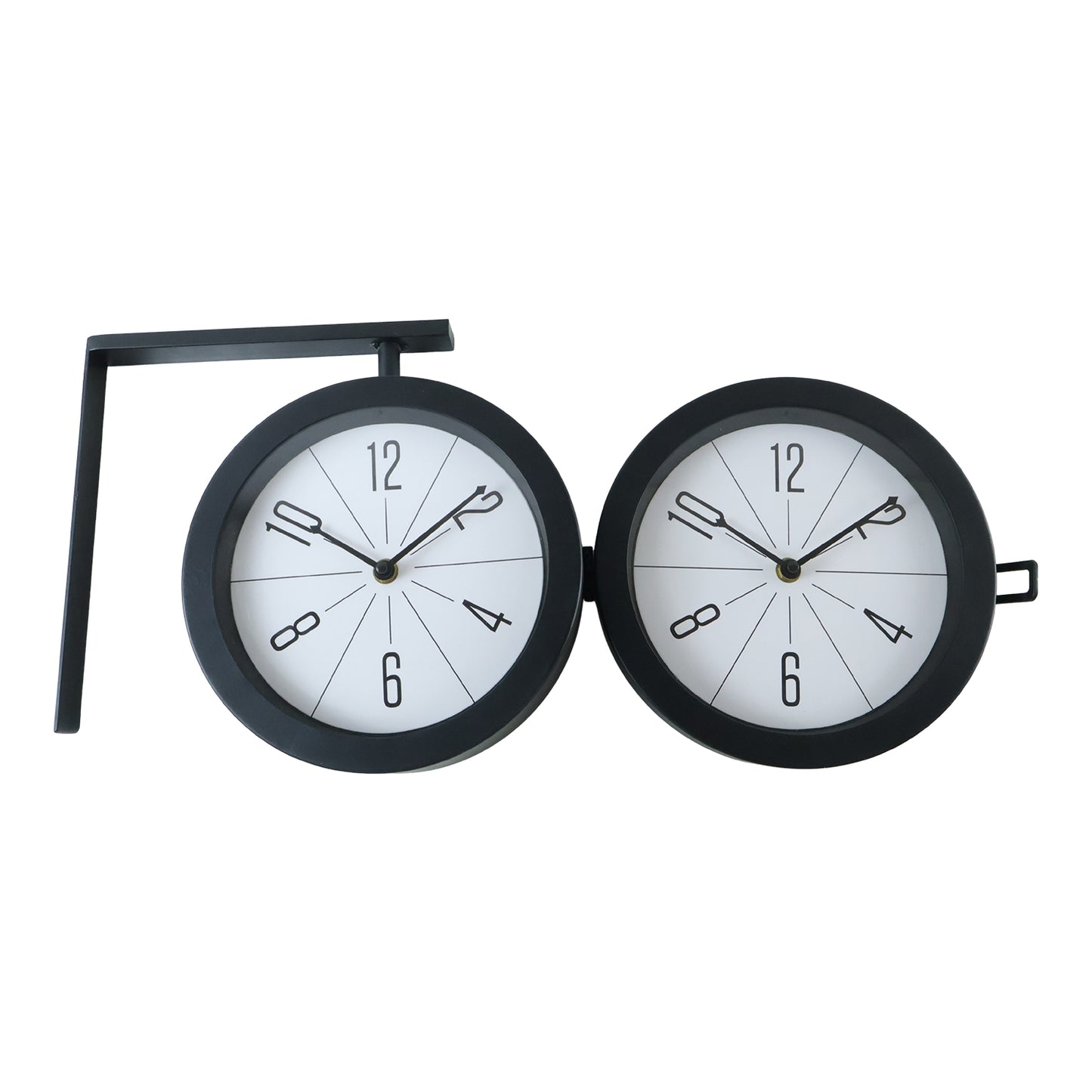 Double sided railway station clock on white background