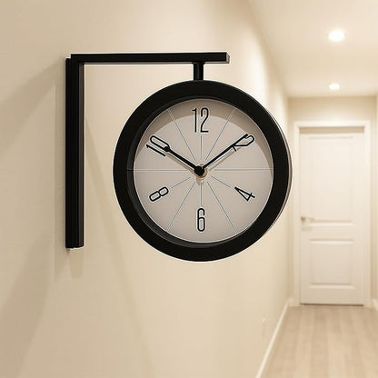 Railway station clock mounted in hallway