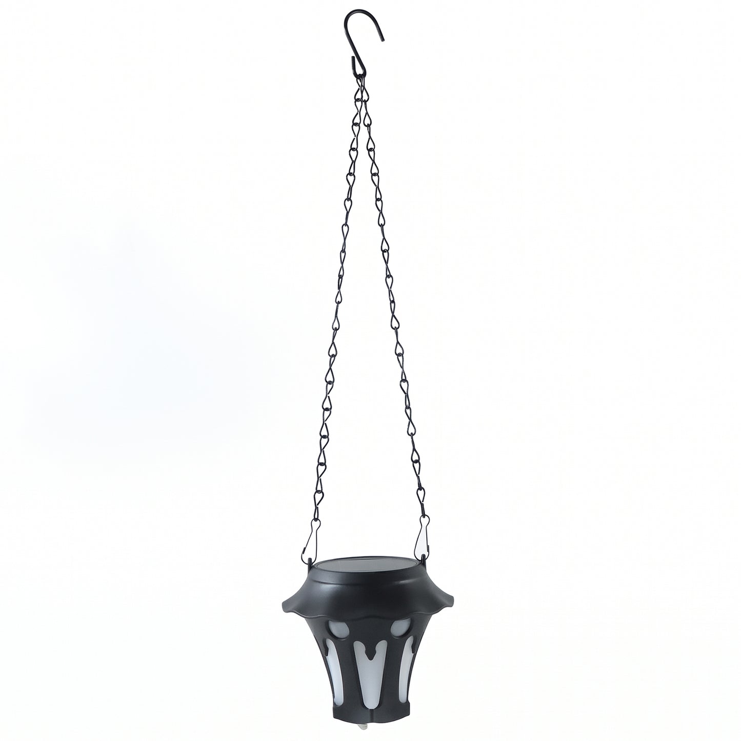 Outdoor solar hanging lantern on white background