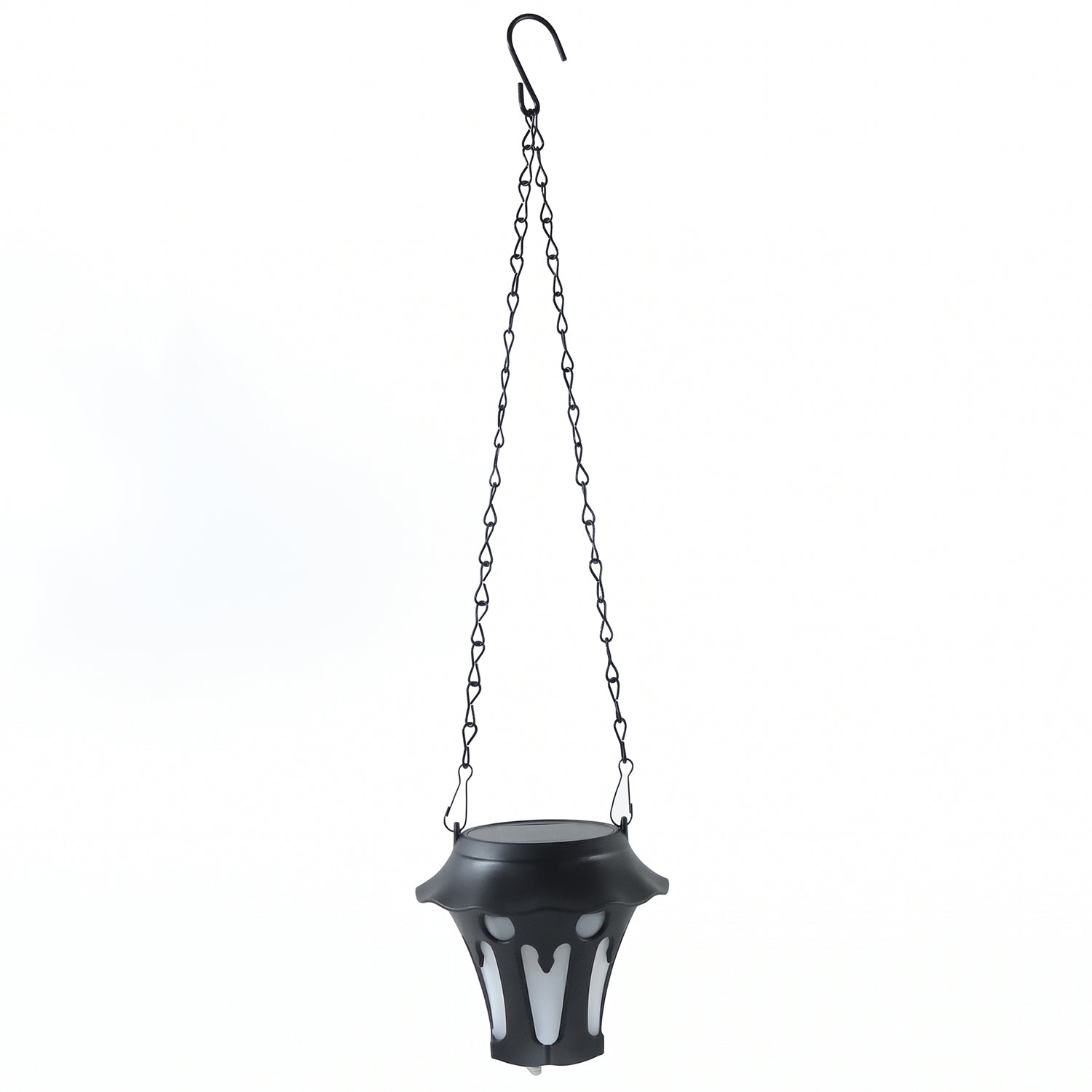 Outdoor solar hanging lantern on white background
