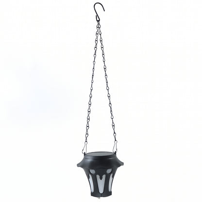 Outdoor solar hanging lantern on white background
