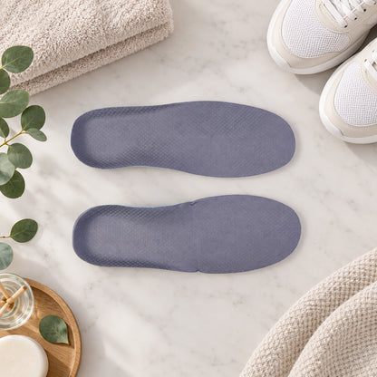 Cushioned shoe insoles top view