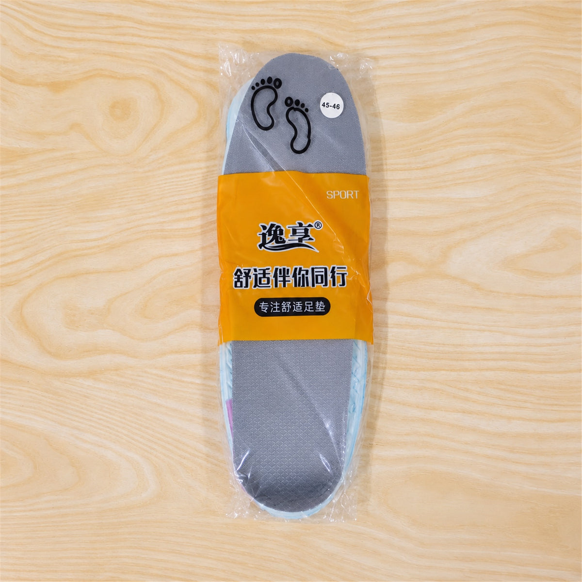 Cushioned shoe insoles plastic packing size 45-46