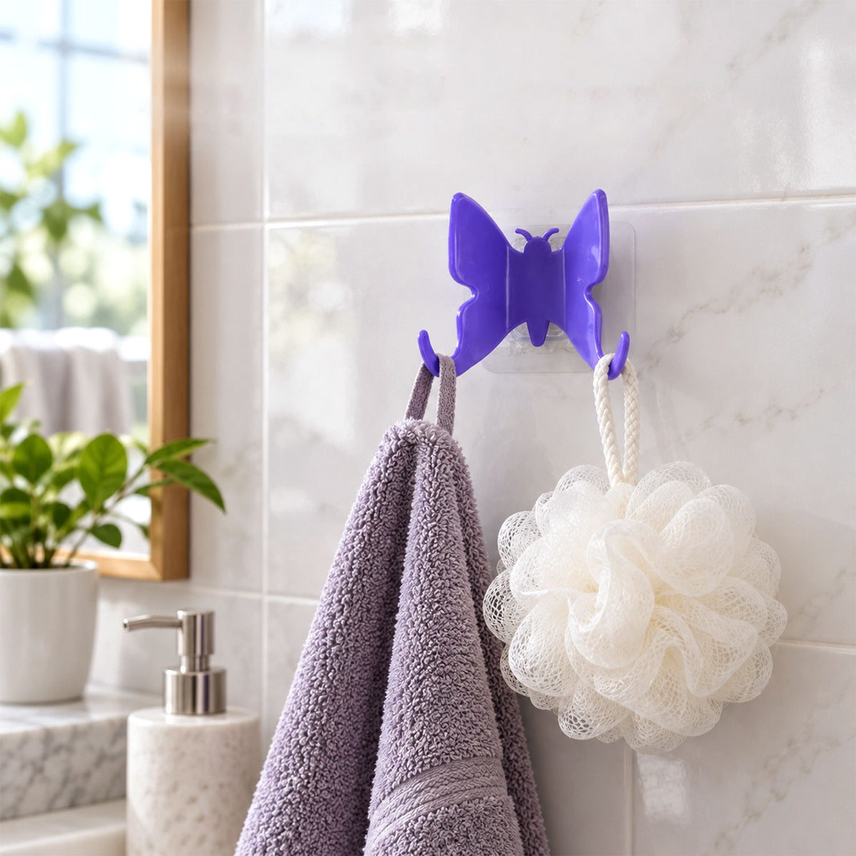Plastic butterfly self adhesive wall hook - view 01