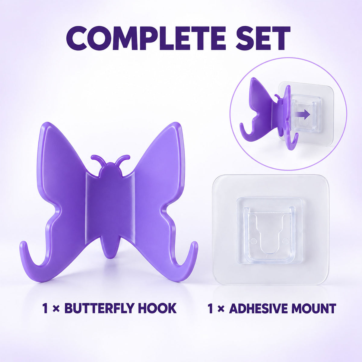 Butterfly adhesive wall hook details - view 06