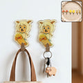 Cartoon Self Adhesive Wall Hooks for Keys Bags Towels and Home Decor (2 Pc Set)