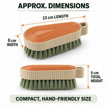 Multipurpose cleaning brush with textured grip and dense bristles 04