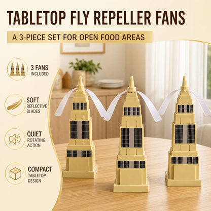 23427_fly_repeller_tabletop_food_protection_fan_3pc features