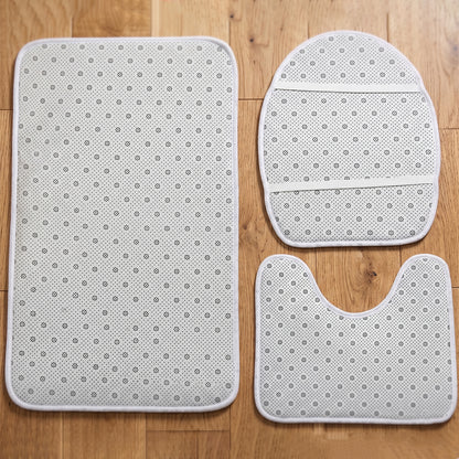 Non-slip TPR rubber backing of bathroom bath mat set