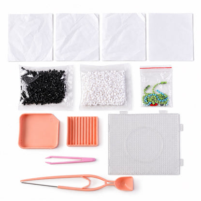 Kids fuse beads craft kit contents on white background