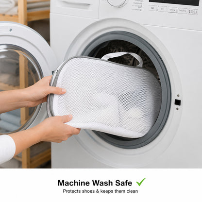 Reusable zippered wash bag feature view