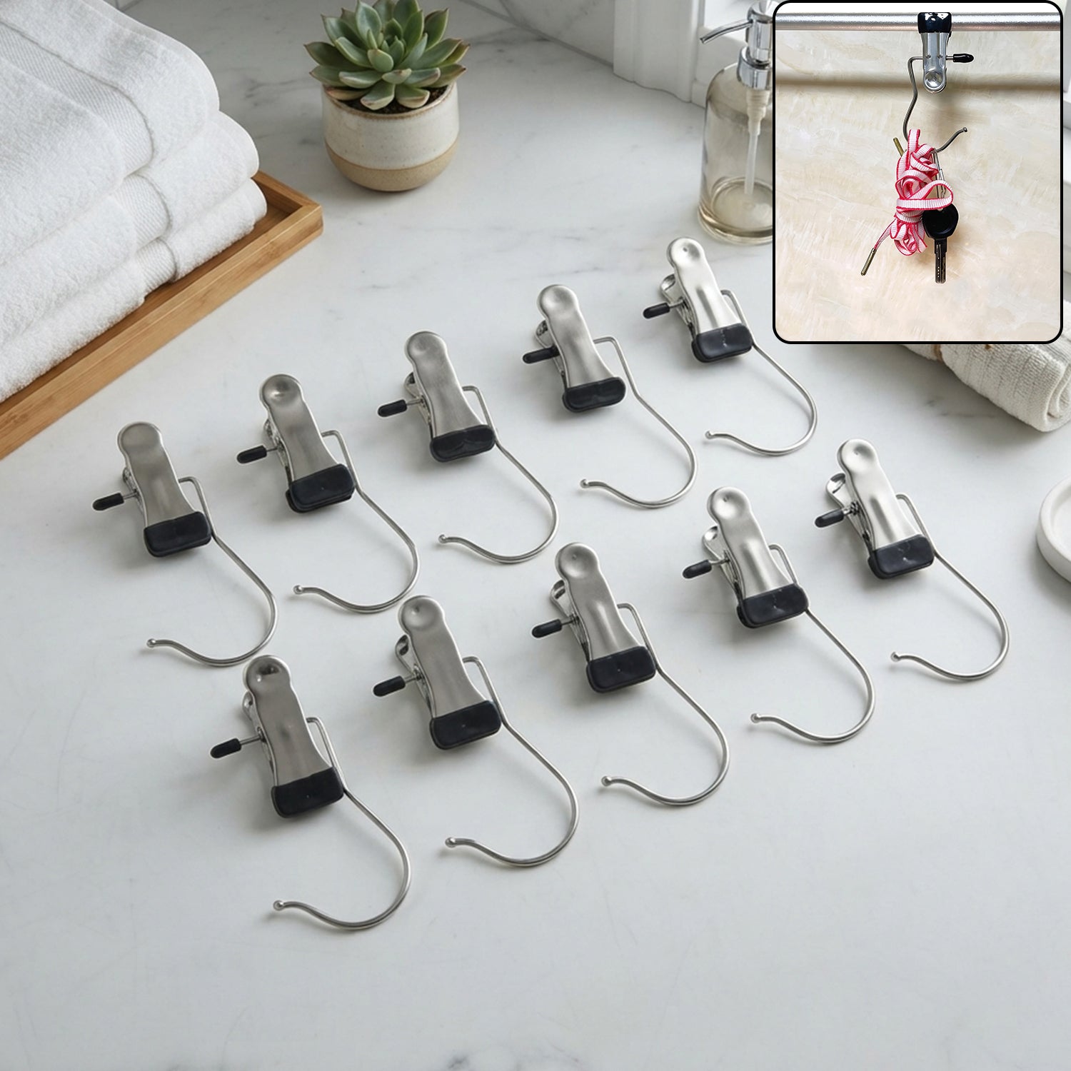 Metal pants trouser clip holders set
