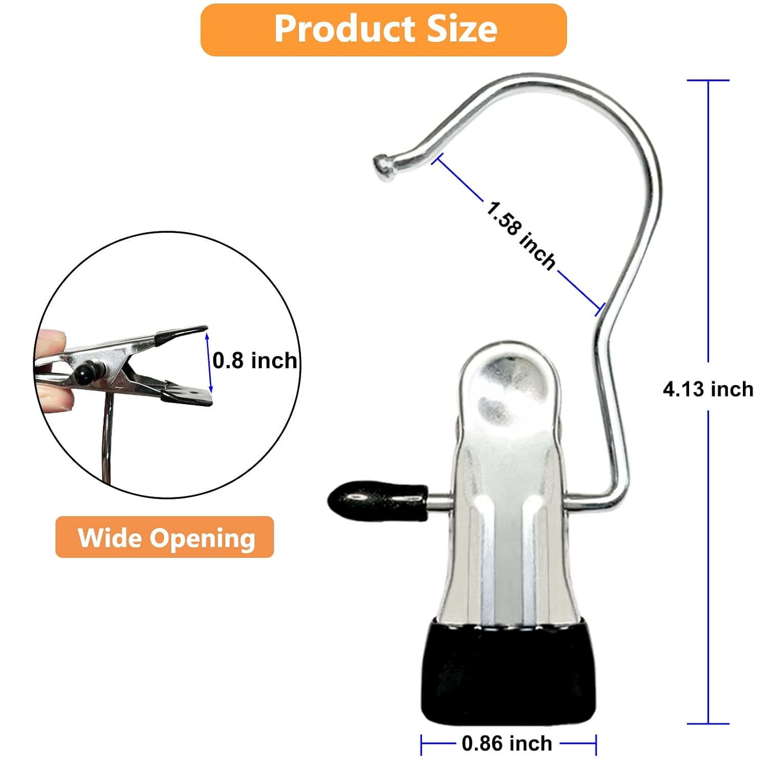 Pants clip holder hook size dimensions