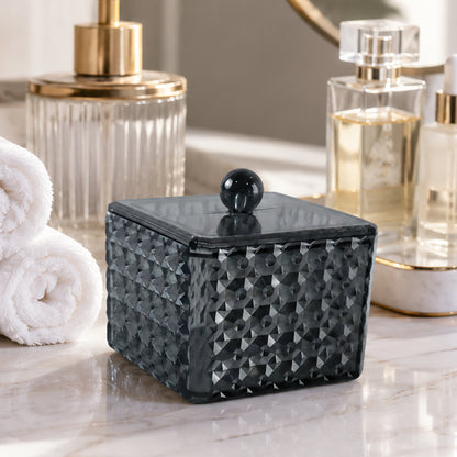 Decorative lidded vanity storage box