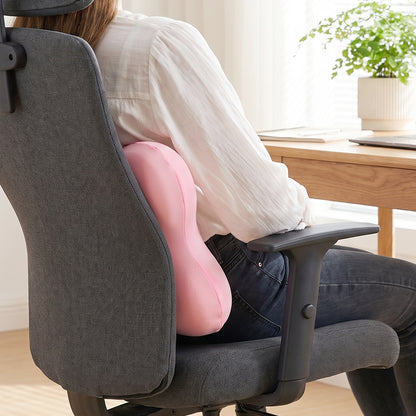 Chair back support cushion used on an office chair