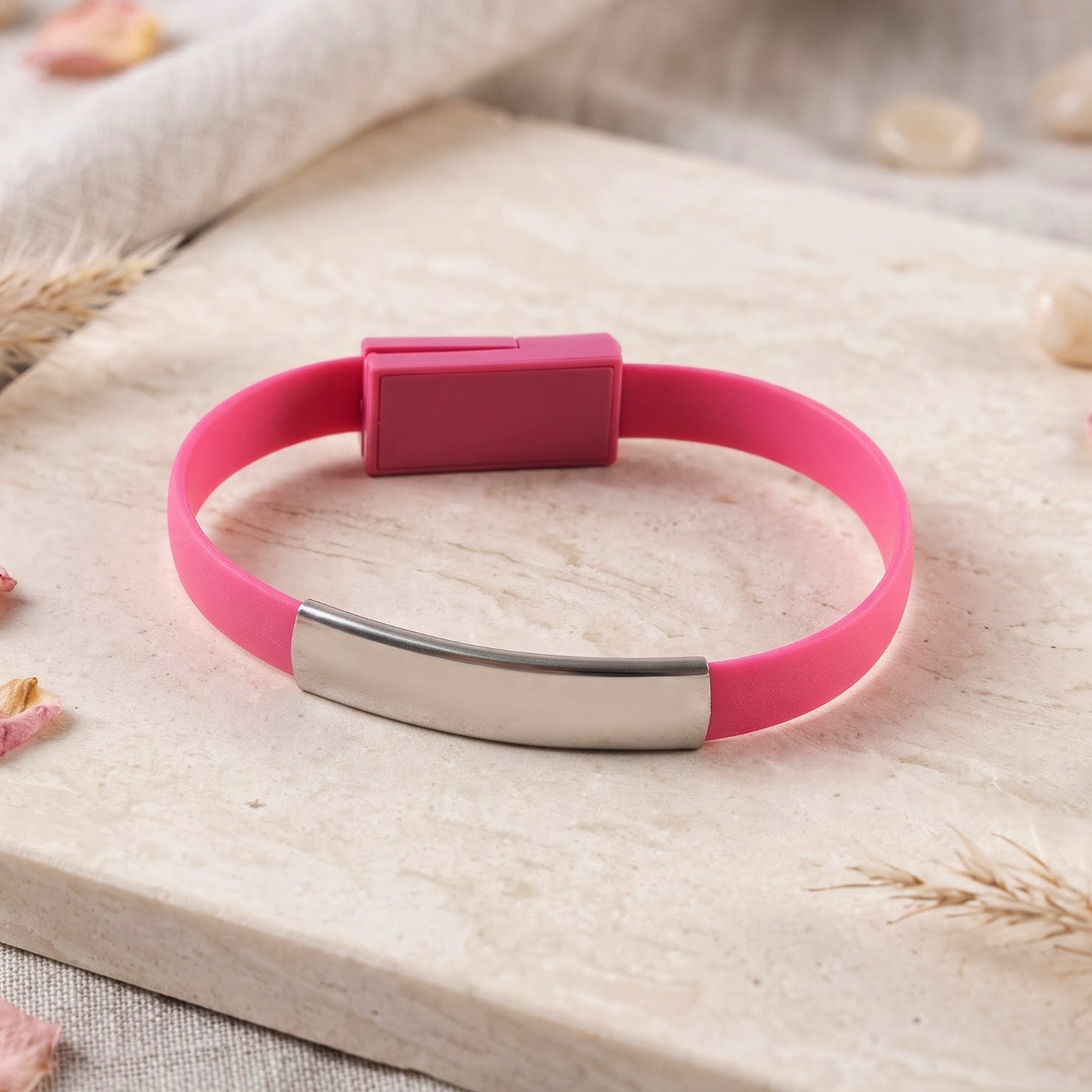 Wearable bracelet style USB charging cable