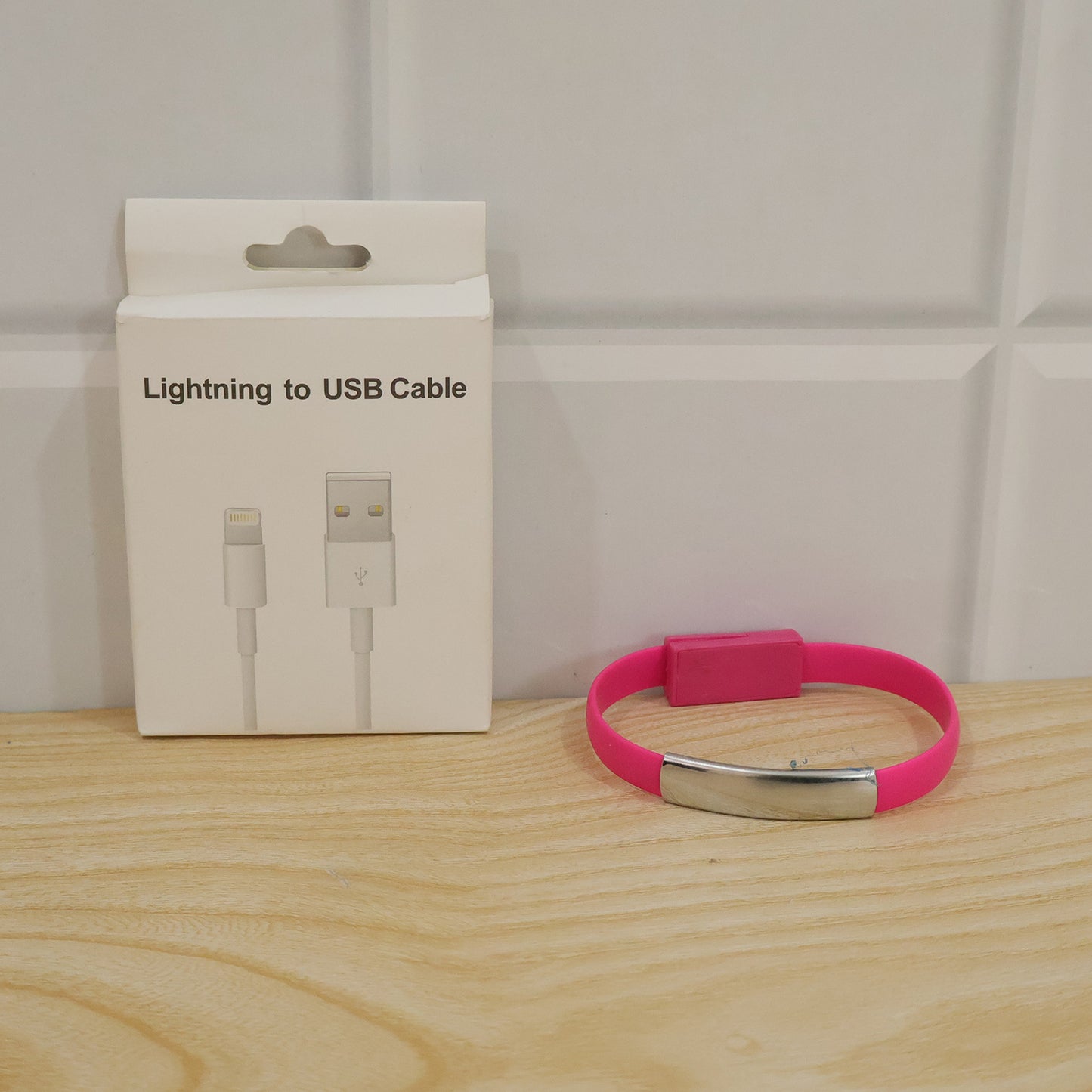 USB to Lightning charging cable live product photo