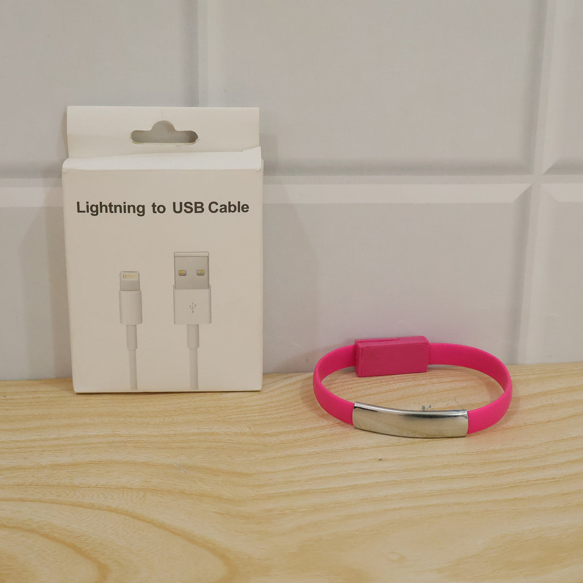 USB to Lightning charging cable live product photo