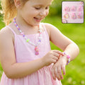 Kids Bead Necklace and Bracelet Jewellery Set with Gift Box for Dress-Up (6 Pc)