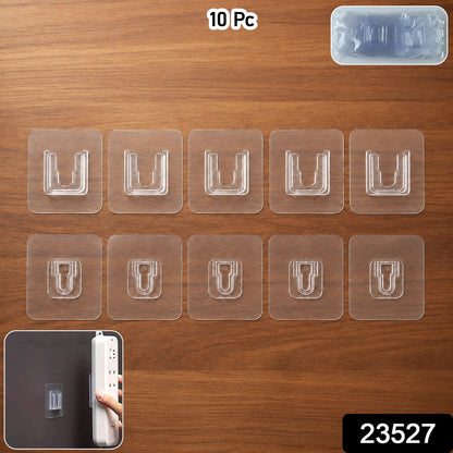 Adhesive holder transparent hooks