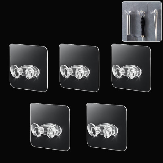 Adhesive plastic wall hook 5pc set