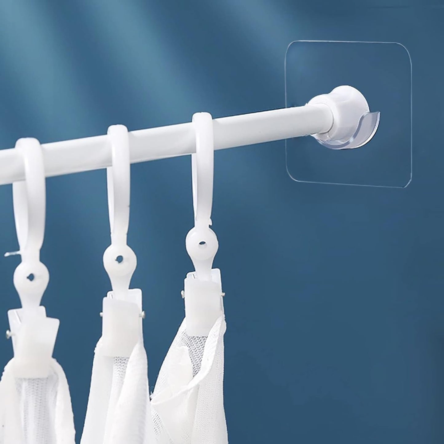Adhesive rod holder in use