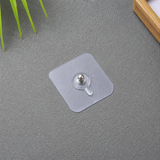 Transparent adhesive wall hook frames