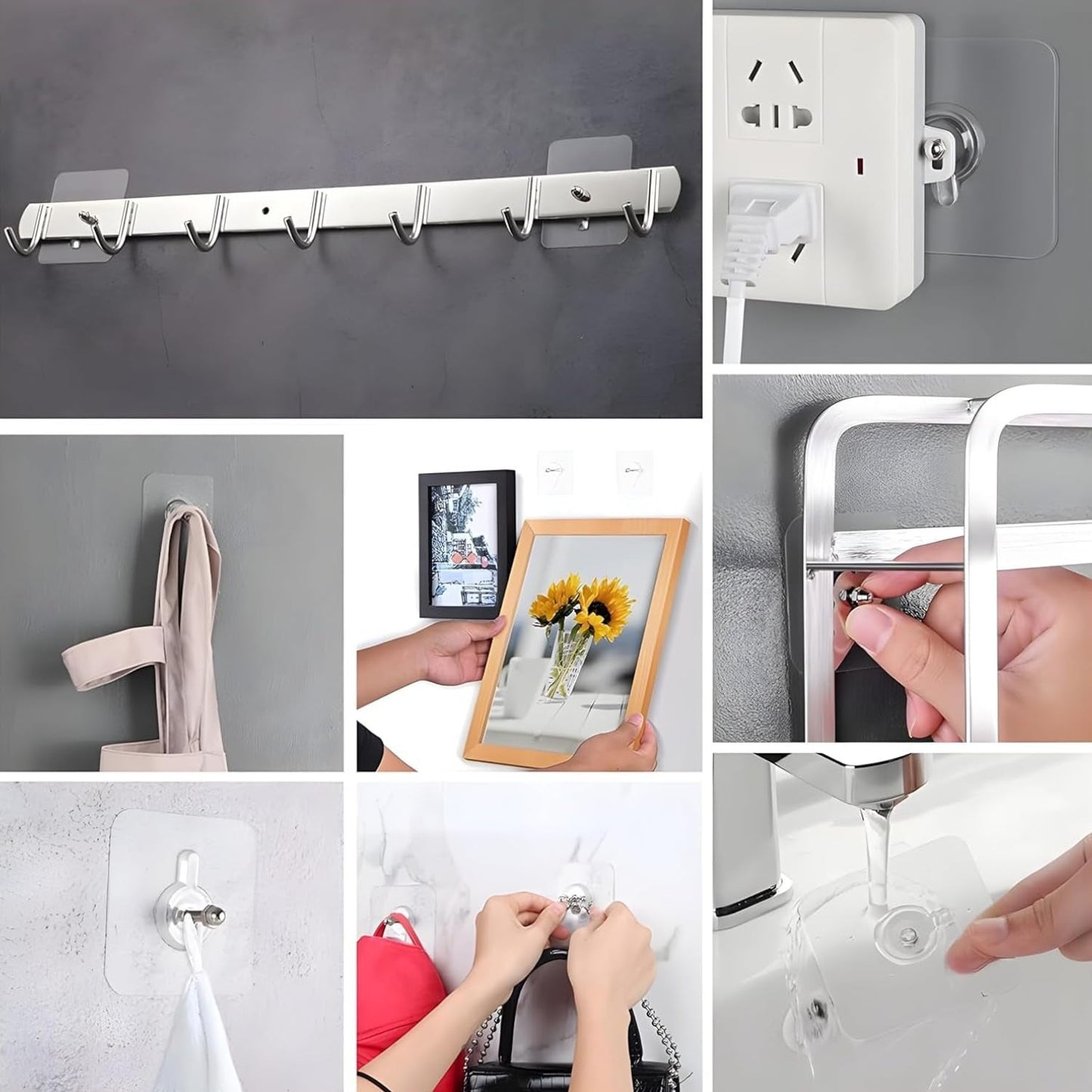 Adhesive hook clock mounting