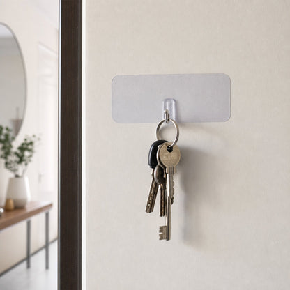 Transparent Self Adhesive Wall Sticker Hook Punch Free for Keys Hanging (1 Pc)