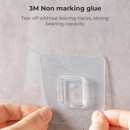 Transparent Self Adhesive Wall Hook Holder Punch Free for Kitchen Bathroom (1 Pc)