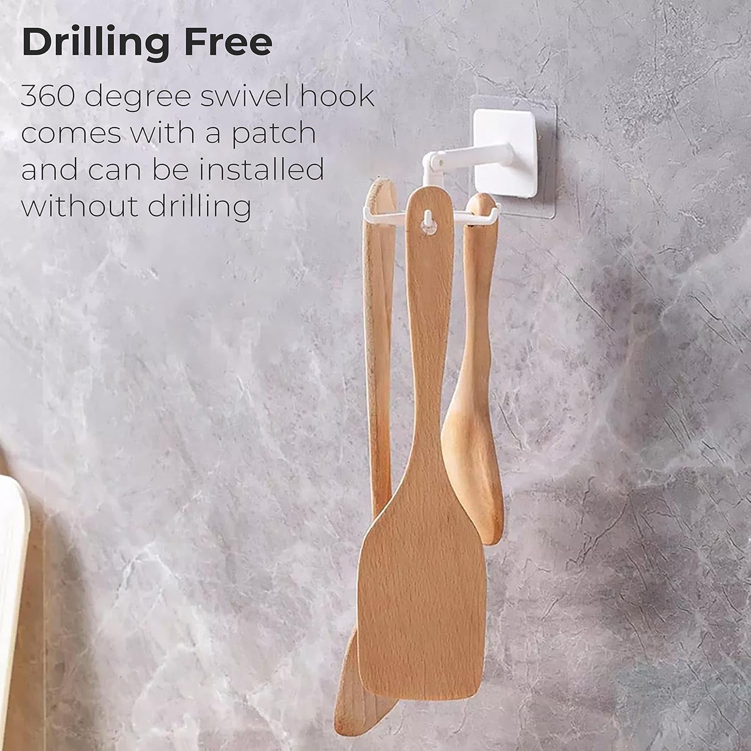 Transparent Self Adhesive Wall Hook Holder Punch Free for Kitchen Bathroom (1 Pc)