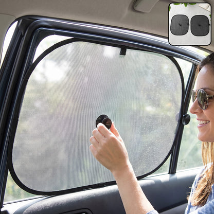 Car side window sun shade installed