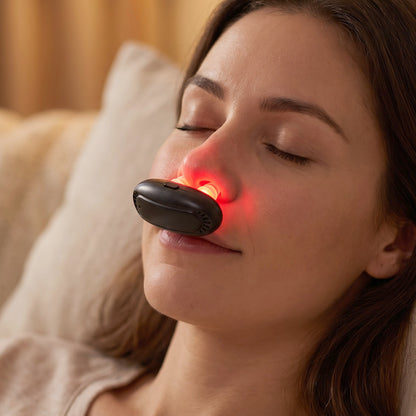 Rechargeable nasal red light device with accessories