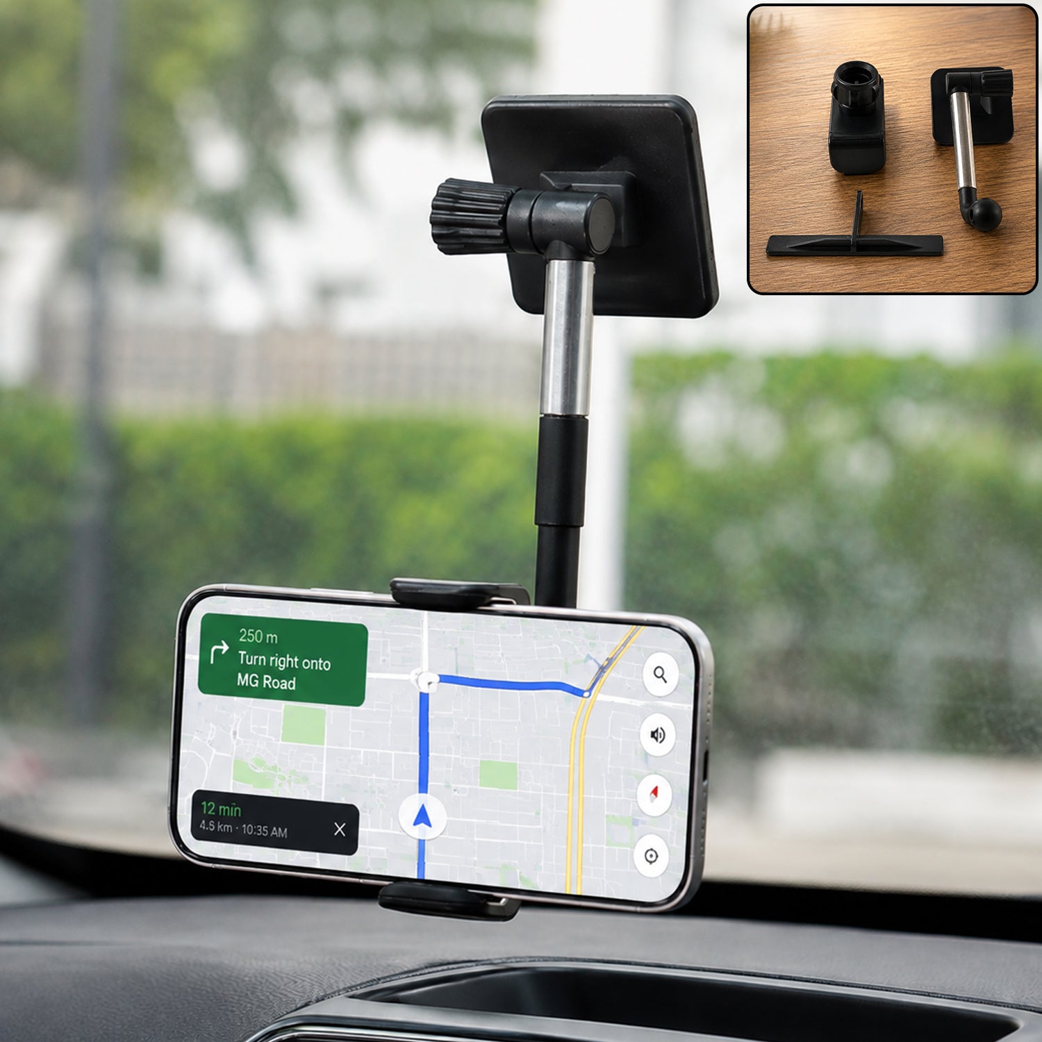 Adjustable car mobile phone holder lifestyle view
