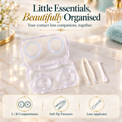 Compact contact lens case with tweezers and applicator 05