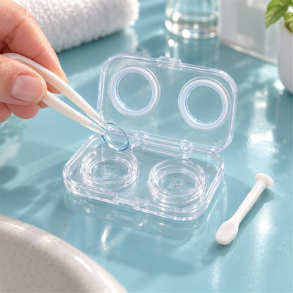 Compact contact lens case with tweezers and applicator 07
