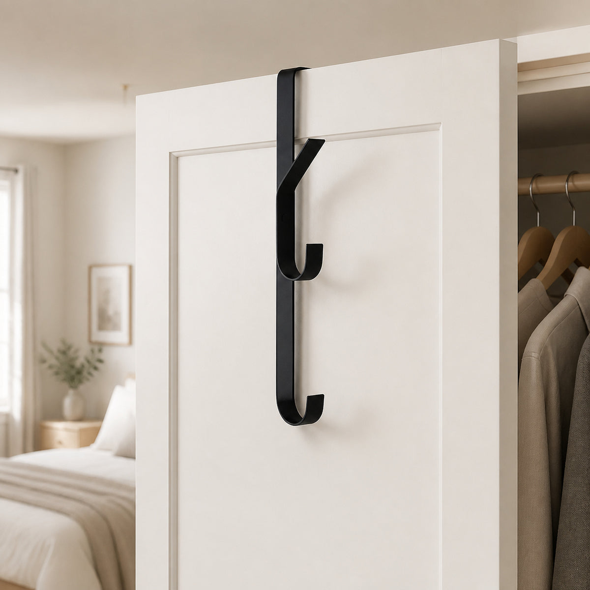 Space saving over door hook image 1