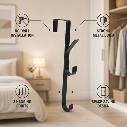 Space saving over door hook image 7