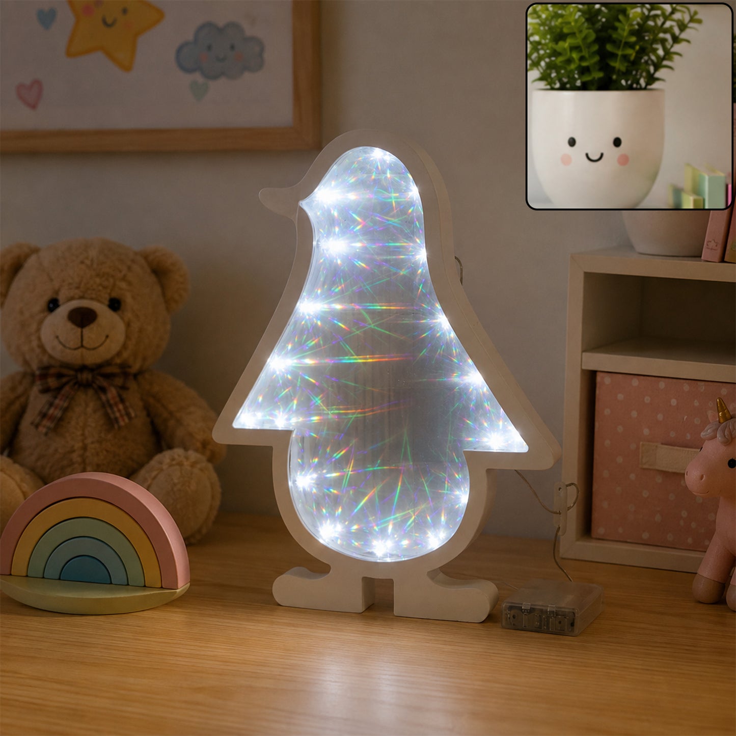 LED penguin decorative ambient light lifestyle view