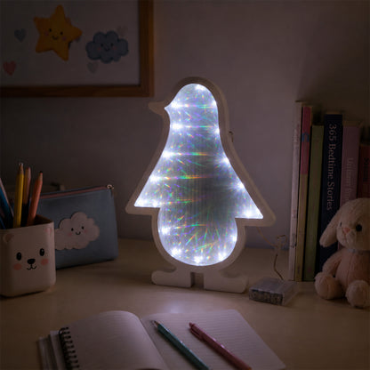 Battery operated penguin light detail