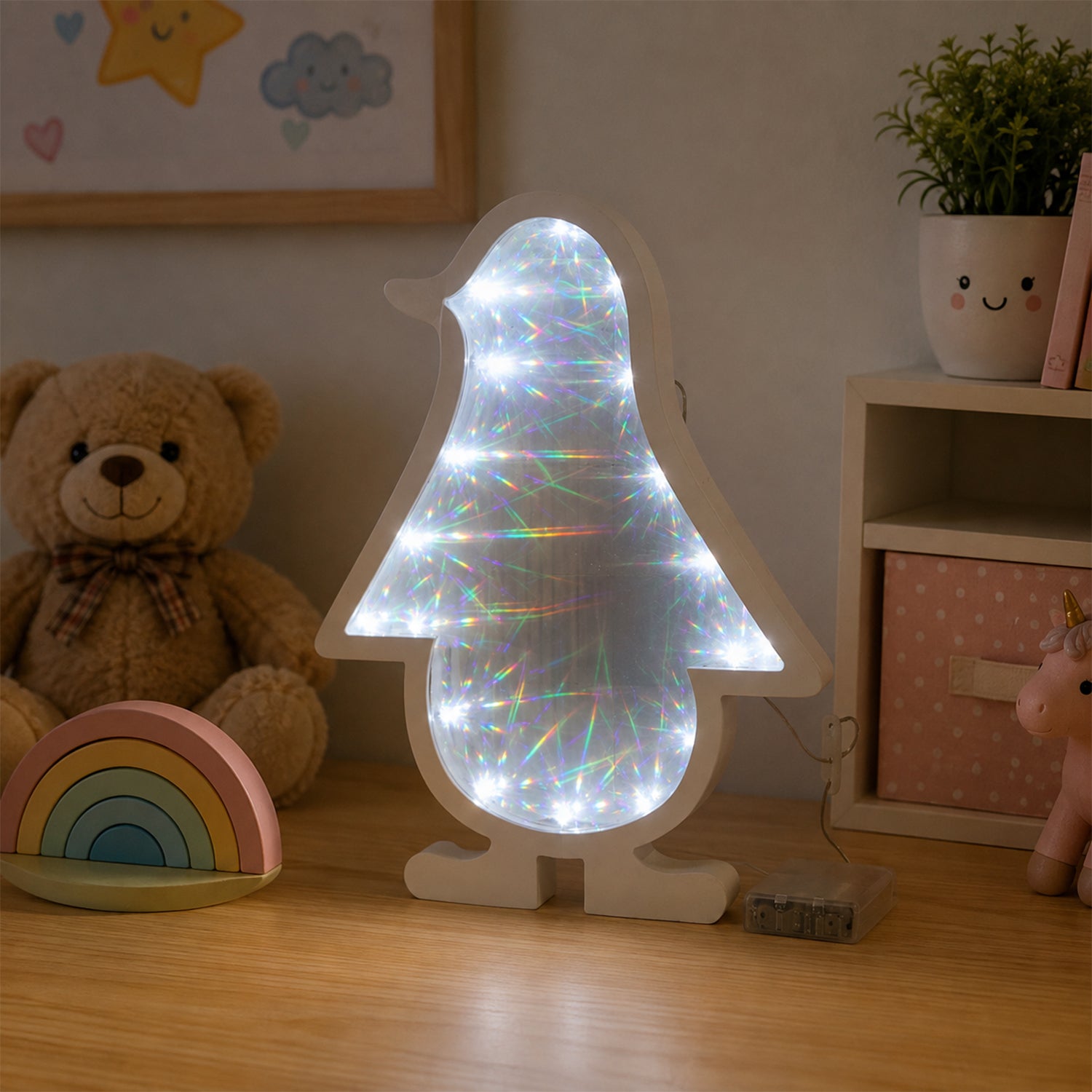 Decorative LED penguin room light feature