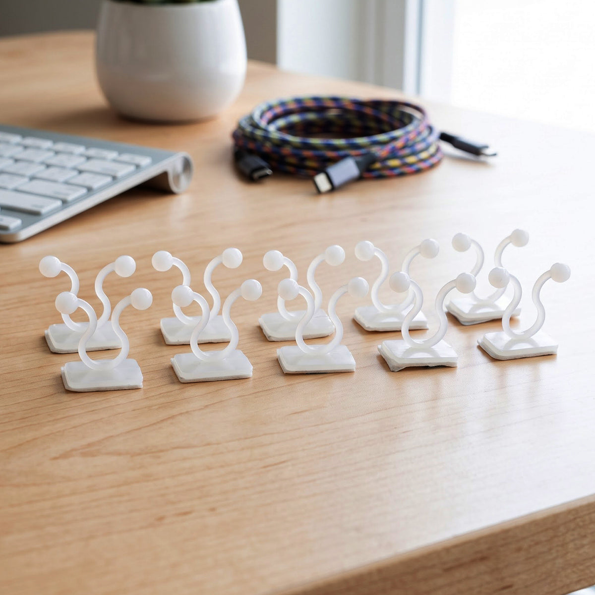 Self adhesive plant hook set