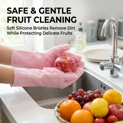 silicone gloves fruit washing application