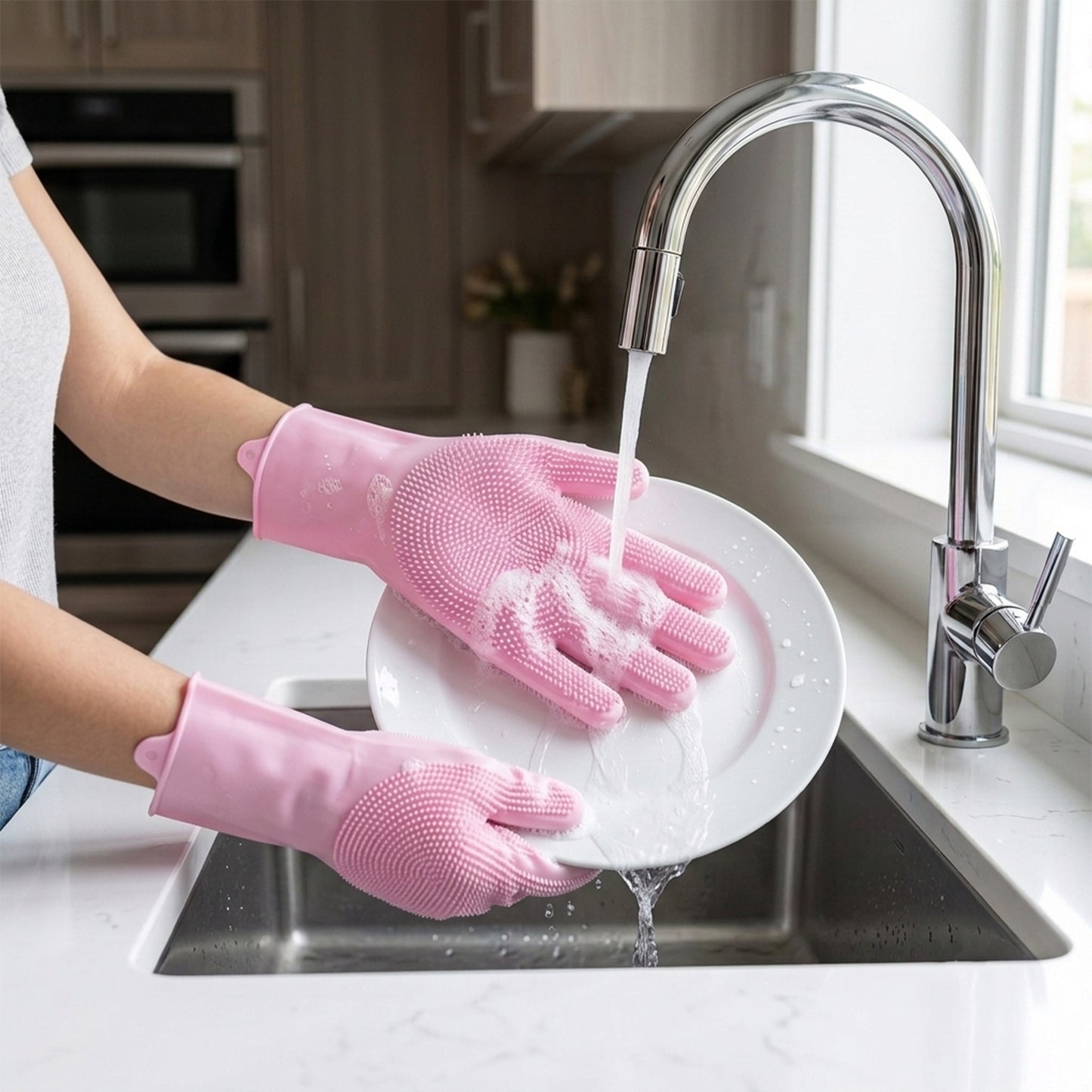 silicone cleaning gloves dishwashing application